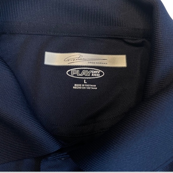 Greg Norman Blue Short Sleeved Button Logo Golf Preppy Lightweight Polo … - Picture 4 of 9